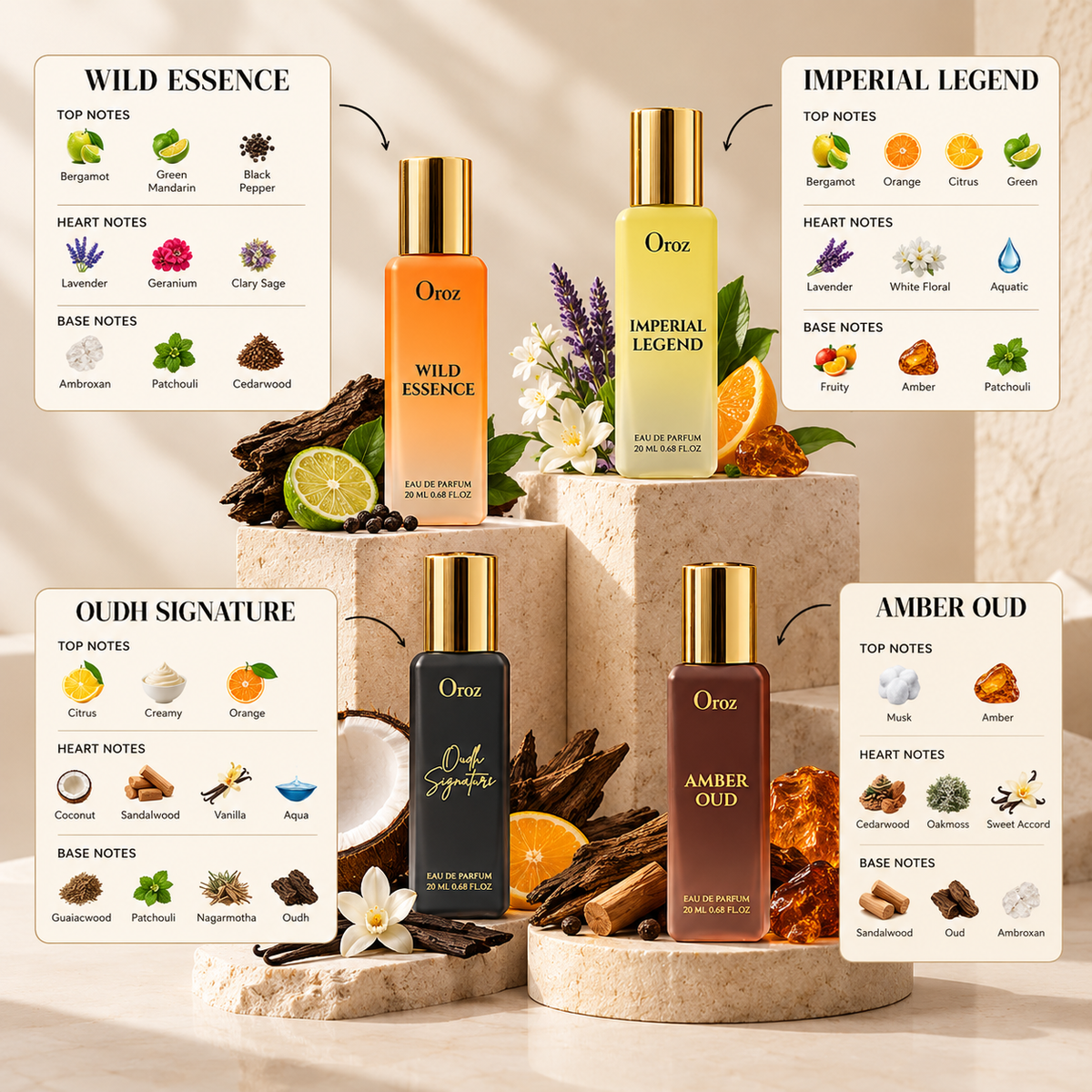 Oroz Signature Perfume Gift Set – 4 × 20 ML